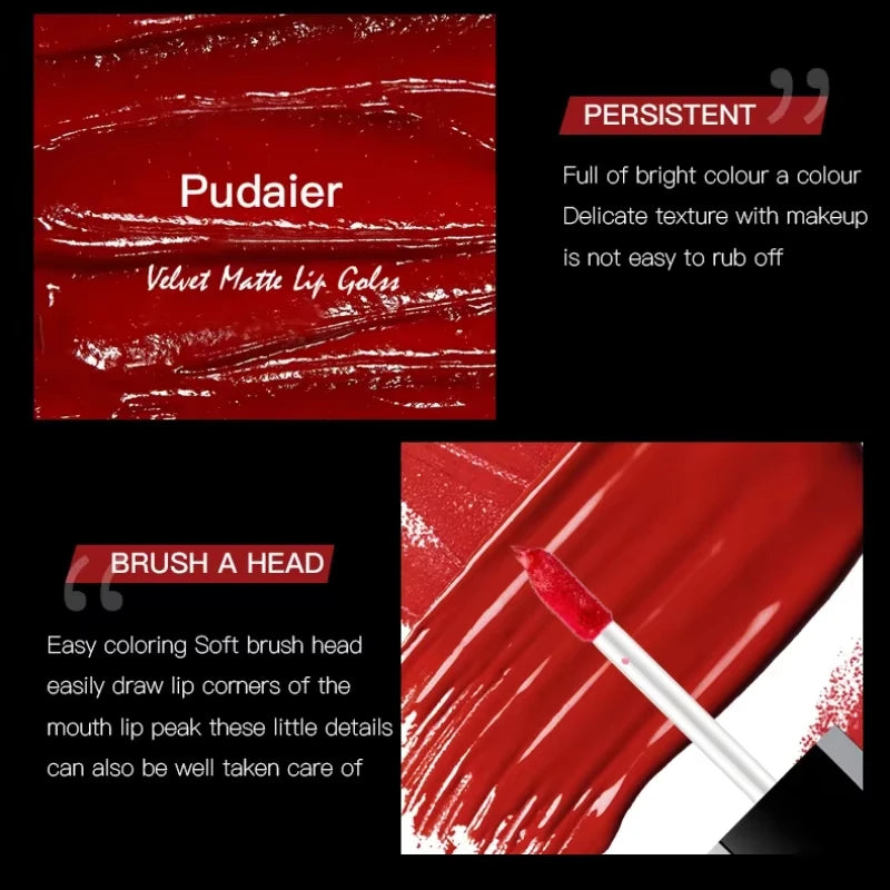 17 Colors Velvet Matte Liquid Lipstick, Waterproof Long Wear Lip Color, High Pigment Smooth Texture, Makeup for All Skin Types