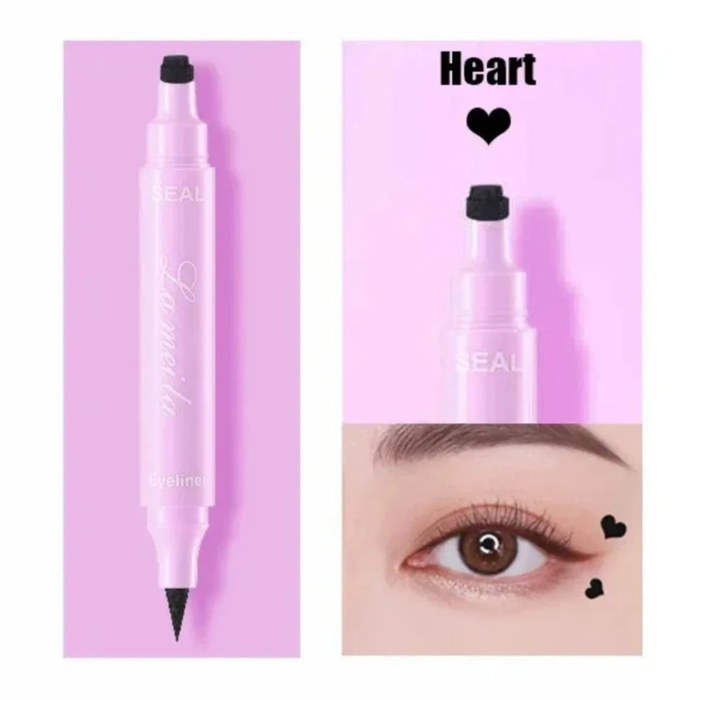 Black Eyeliner Stamp Triangle Dual-ended Liquid Eyeliner Waterproof Sweat-proof Quick Dry Eyeliner Makeup Seal Tool Cosmetics