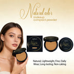 Oil Control Pressed Powder Matte Setting Long Lasting Three-Color Foundation Powder Dark Skin Natural Makeup Compact Powder