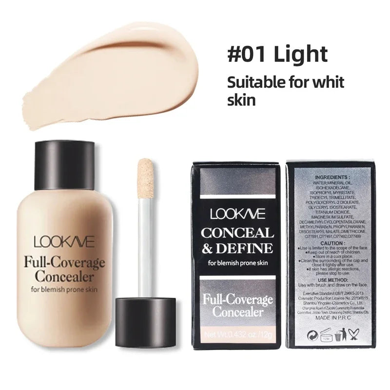 Full Cover Liquid Concealer Cream Makeup Moisturizing Eye Dark Circles Cream Face Foundation Waterproof Make Up Base Cosmetics