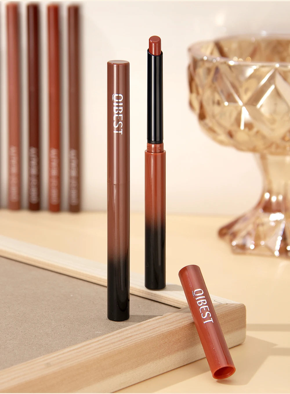 2pcs Lipstick Lipliner Pen Set Matte Waterproof Lip Liner Pencil Contour Makeup Sexy Red Lip Stick Long Lasting Cosmetics Beauty