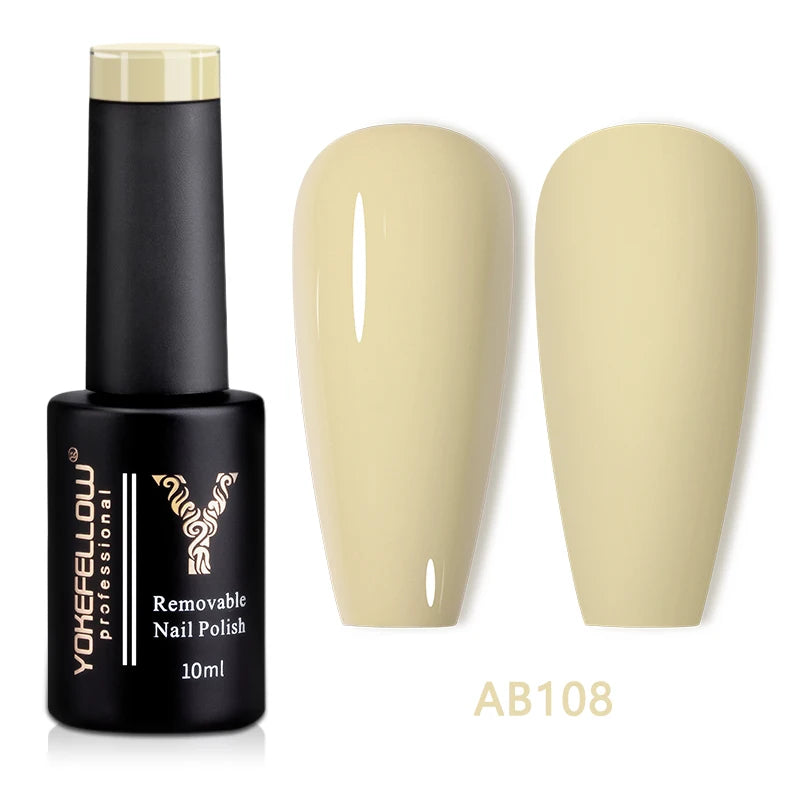 YOKEFELLOW 10ml Jelly Nude Gel Nail Polish High Quality Translucent Pink Nail Gel Varnish Soak Off UV Gel Polish Long Lasting