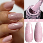 LILYCUTE 7ML Reflective Glitter Gel Nail Polish Bright Sparkling Silver Color Semi-permanent Soak Off Nail Art UV Gel Varnishes
