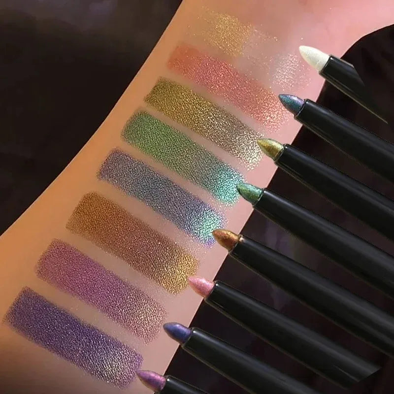 Chameleon Eyeliner Gel Pen Waterproof Shiny Chrome Eye Shadow Liner Pencil Glitter Pearl Green Gold Lying Silkworm Eyes Makeup