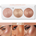 DUNUF 3-color pearlescent brightening high disc, waterproof, sweat-proof and powder-free, fine and smooth without powder flying