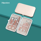 7/10/12/16/18pcs/set Manicure Cutters Nail Clipper Set Household Stainless Steel Ear Spoon Pedicure Scissors Tool For Beauty