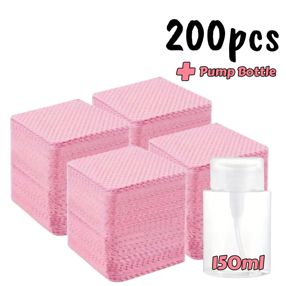 20-600pcs Lint-Free Nail Wipes Gel Cleansing Tissues Aluminum-Free Nail Polish Remover Pads for Nail Beauty Cleaning Care Tool