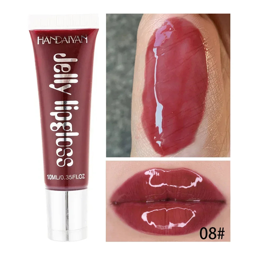 Moisturizing Gloss Plumping Lip Gloss Lip Plumper Makeup Glitter Nutritious Liquid Lipstick Cherry Jelly Oil Clear Lip Gloss