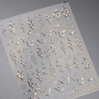 Gold Silver Snake Stars Nail Stickers for Nail Decoation Decals 5D Self-Adhesive Bronzing Stars Moon Totem DIY Supplies Slider