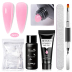 Mtssii 17PCS/Set 20ml Nail Extension Gel Set Builder UV Gel for Nails With 6W UV LED Lamp Nail Extension Tools Kit For Beginner