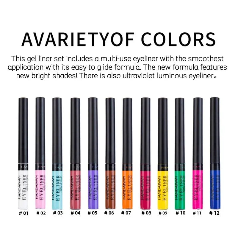 Waterproof Matte Liquid Eyeliner Long Lasting Quick Dry Non Smudging UV Luminous Gel Makeup for Smokey Eyes