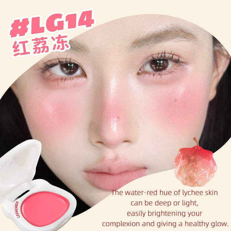 LEEMEMBER Watery Blush Moisturizing Blusher Cream Monochrome Shimmer Cute Cosmetics Longlasting Jelly Face Blusher In Bar Makeup