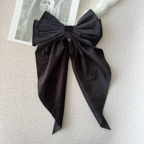Christmas ins Velvet Bow Hair Clip temperament Women Fashion Solid Bowknot Satin Hairpin Girls Ponytail Clip Hair Accessories