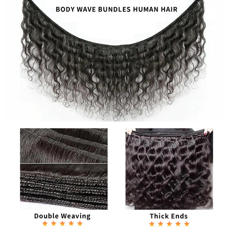 14A 3 4 Bundles Human Hair Body Wave 100% Brazilian Unprocessed Raw Human Hair 30 40 Inch Remy Double Bundles Weave Extensions