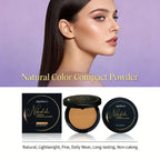 Oil Control Pressed Powder Matte Setting Long Lasting Three-Color Foundation Powder Dark Skin Natural Makeup Compact Powder