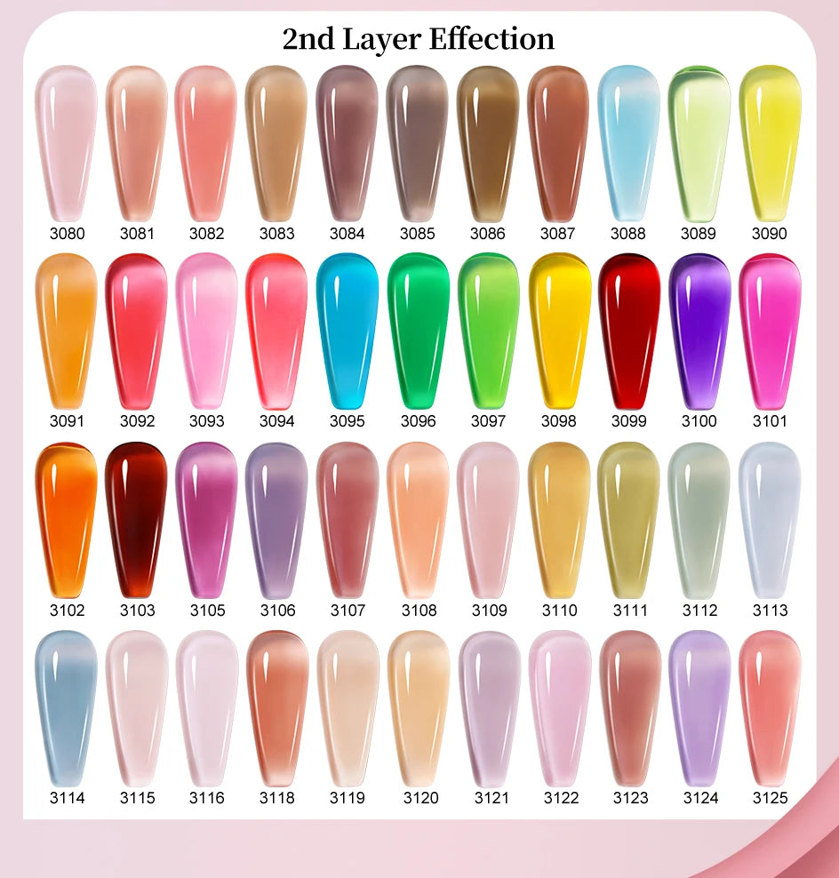 Arte Clavo Transparent Nude Pink Color Jelly Gel Nail Polish Semi Permanent 15ml Top Coat Soak Off UVLED Varnish Nail Art Design