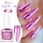 LILYCUTE 7ml  Mirror Metallic Nail Polish No Need of UV LED Lamp Nail Supplies Vernis Red Purple Mirror Effect for Nails