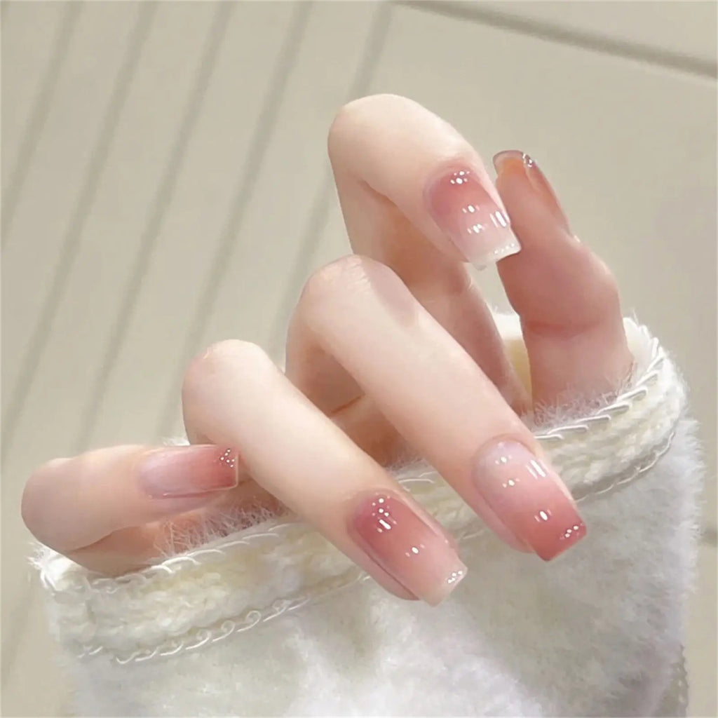 24pcs Cloud Pattern False Nails Korean Sweet Style Lady Women Manicure Supplies Press on Nail Fashion Girl Fake Nail Patches