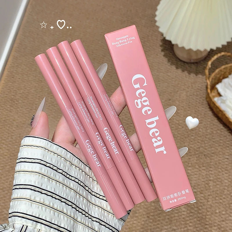 Bicolor Under Eye Pencil 2 In 1 Brightening Highlighter Nude Pink Shadow Stick Aegyo Sal Lying Silkworm Eeyshadow Lash Makeup