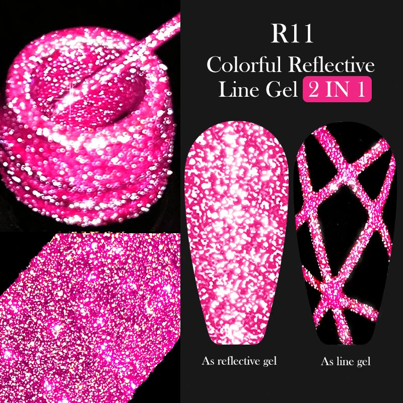 LILYCUTE 5ML Metallic Painting Liner Gel Nail Polish Super Bright Gold Silver Mirror Drawing Gel Semi Permanent Line French Nail