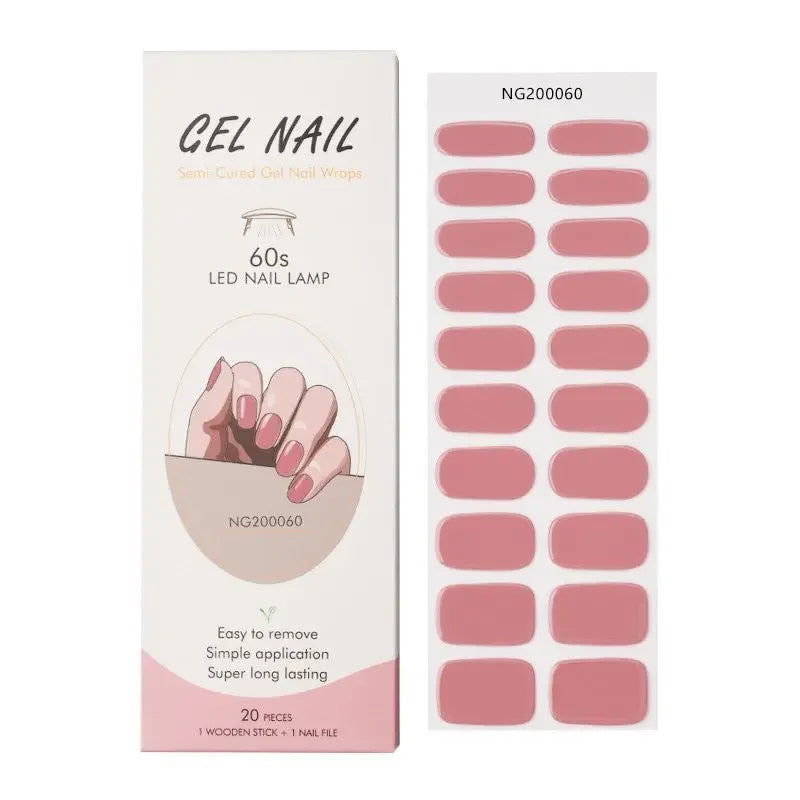 Leopard Semi-Cured Gel Nail Strips Simple Transparent Color Adhesive Long Lasting Gel Nail Stickers Harden In UV Lamp Need