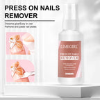 LIMEGIRL 60ml Nail Remover Gel Remover Nail Liquid Easy Soften Remove Fake Nails Solid Adhesive Press-On Nail Gel Remover Tool