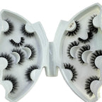 HBZGTLAD 5/8 Pairs of Natural Russian Striped Mink Lashes 3D False Lashes Volume Wavy False Lashes Eyelash Extensions Makeup