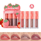 Mini Velvet Matte Lip Gloss Set, 3pc/4pcs Non-Fading, Non-Stick Cup, Long-Lasting Fruit Scented Lip Tint, Smooth and Lightweight