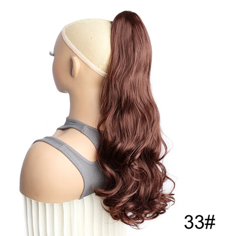 WIGSIN 22Inch Synthetic Long Curly Ponytail Hair Extension Claw Clip in High Temperature Fiber Hairpiece for Women