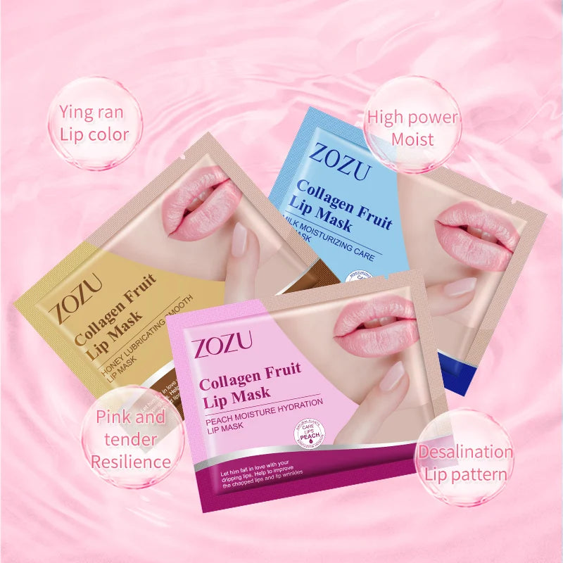 10pcs ZOZU Crystal Collagen Lip Mask Plump Lips Moisturizing Anti Wrinkles Nourishing Lip Patches Plumper Beauty Skin Care