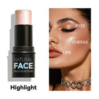 Makeup Face Cream Contour Sticks,Shades with Highlighter & Bronzer & Blush, Non-greasy and Water-resistant Face Contouring Pen