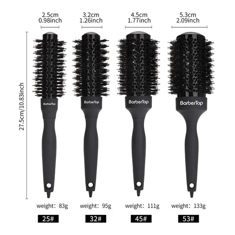 Handle Round Rolling Brush Straight Twill Hair Comb Round Barrel Hair Curling Brush With Pointed Tail Hairdressing Styling Tool