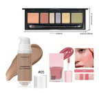 Beginner Makeup Set- Foundation, Concealer &Blush, Fresh Girly Glow,Quick Commuter Face Kit Smooth & Natural Finish, Lightweight