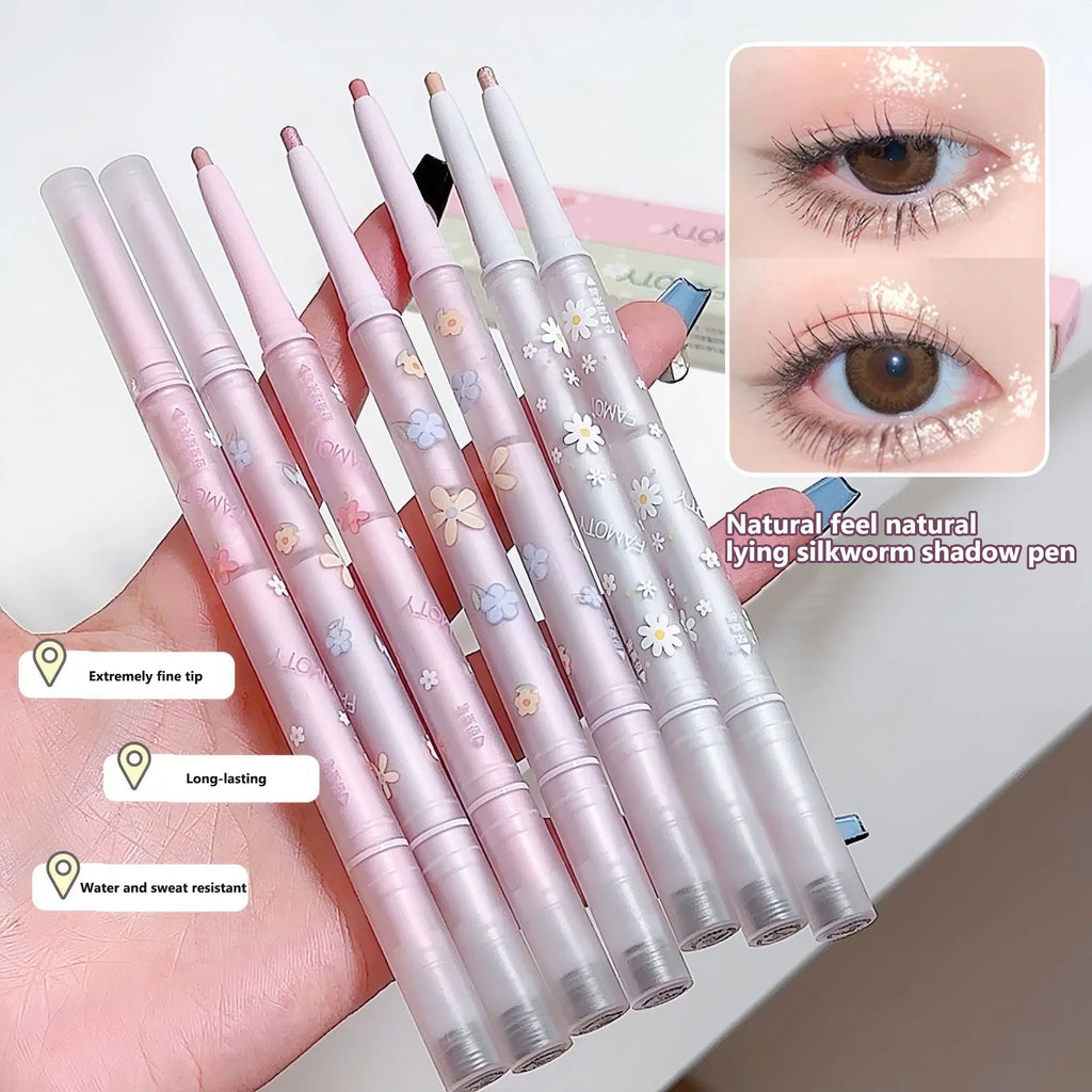Double Head Lying Silkworm Eyeliner Liquid Down To Shadow Pencil Eye Highlighting Eyeshadow Stick Natural Big Eye Makeup Gel Pen