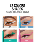 Matte Dark Purple Red Eye Liner Makeup White Liquid Eyeliner Quick-Drying Waterproof Eyeliner Pencil Long-Lasting 12 Color Eyes