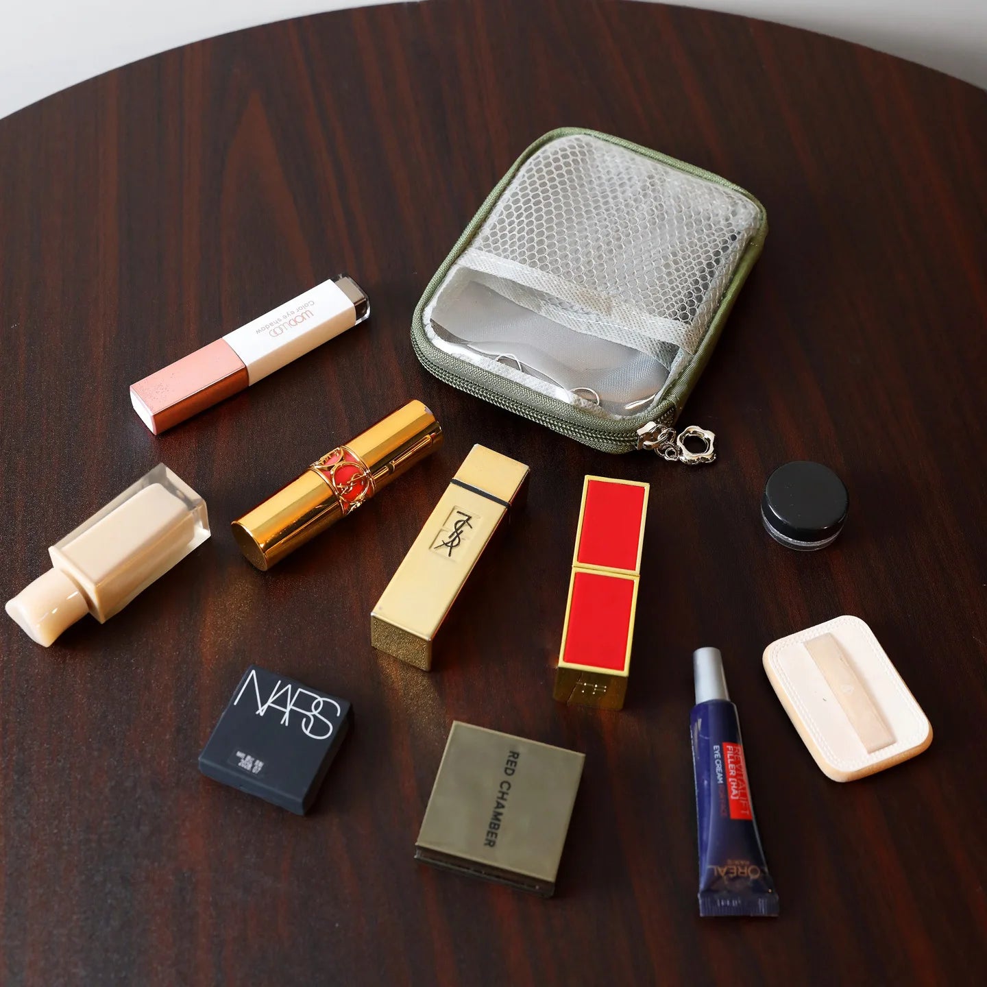 Portable Lipstick Pouch Transparent Touch-Up Cosmetic Pouch Cosmetic Organizer Travel Bluetooth Headphone Charging Cable Pouch
