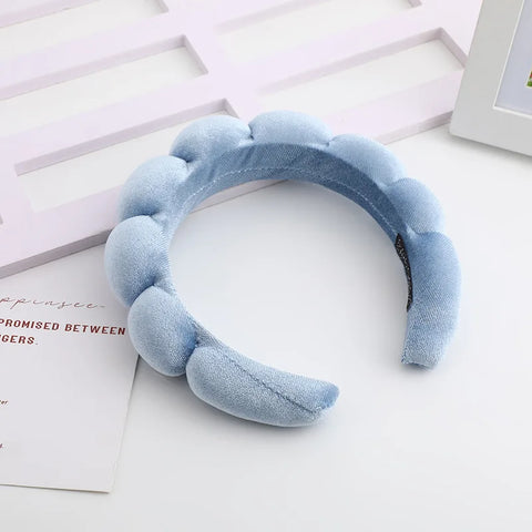 Retro Puffy Hair Band Sponge Headbands for Women Velvet Cloth Padded Girls Makeup Hairband Beauty Fashion Hairband Accessories