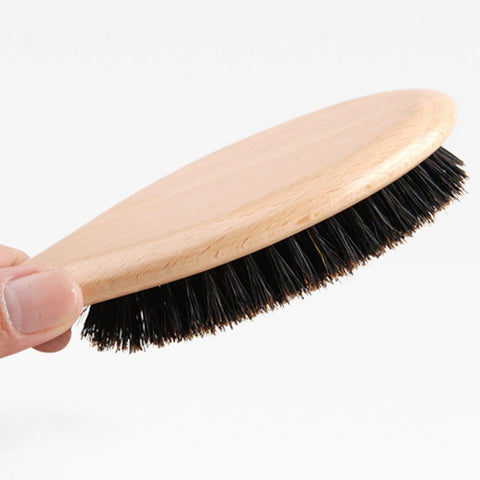 New Women Natural Boar Bristle Hair Brush Wooden Paddle Hairbrush Detangling Hairbrush for Salon Hairdressing Styling Tools