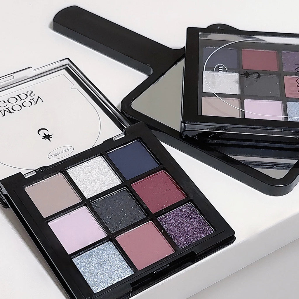 DIKALU New Utopia Moon Eye Shadow Tray Beads Matte Fine Flash Cold Tone Blue Purple Nine Palace Grid to Brighten the Sleeping Si
