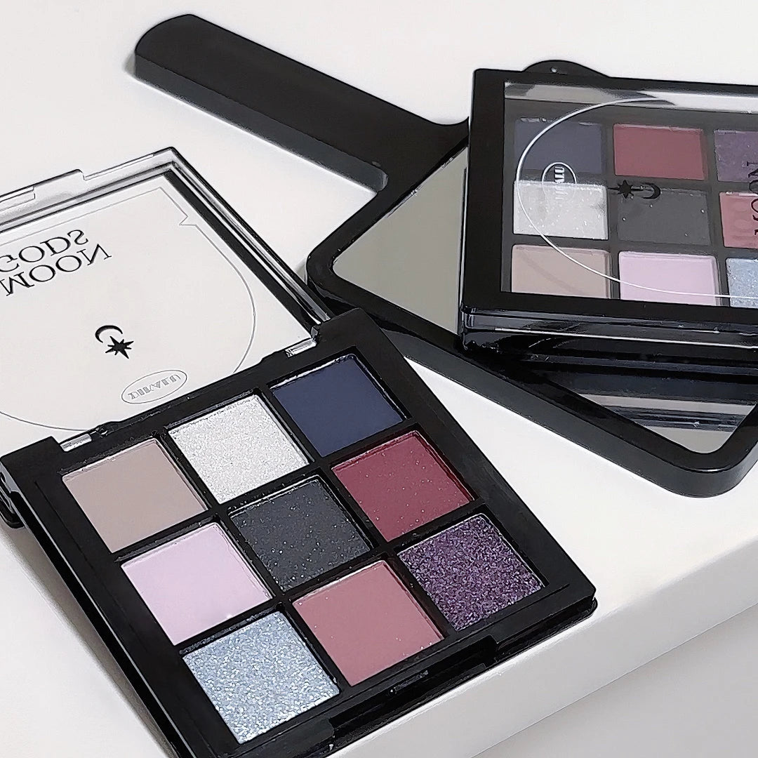 DIKALU New Utopia Moon Eye Shadow Tray Beads Matte Fine Flash Cold Tone Blue Purple Nine Palace Grid to Brighten the Sleeping Si