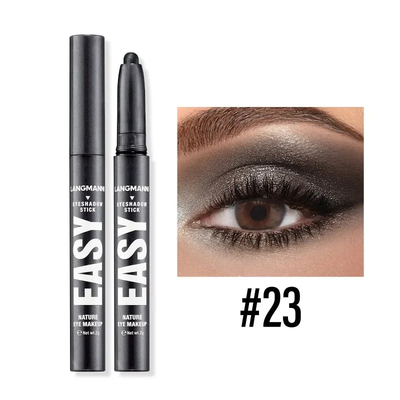 Smoky Dark Black Eyeshadow Pencil Stick Waterproof Pearlescent Matte Metallic Glitter Eye Shadow Highlighter Pen Make Up Tool