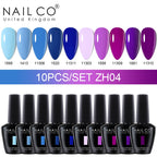 NAILCO 15ml 10pcs/Set Nude Colors Gel Nail Polish UV Gel Nail Polish Pink Nail Lakiery Esmalte Top Base Nail Art Design Vernis