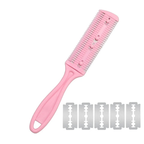 Razor Comb With 5 Pcs Extra Razors, Hair Cutter Comb Dual Side Cutting Scissors Hair Thinning Comb Double Edge Hair Razor Comb