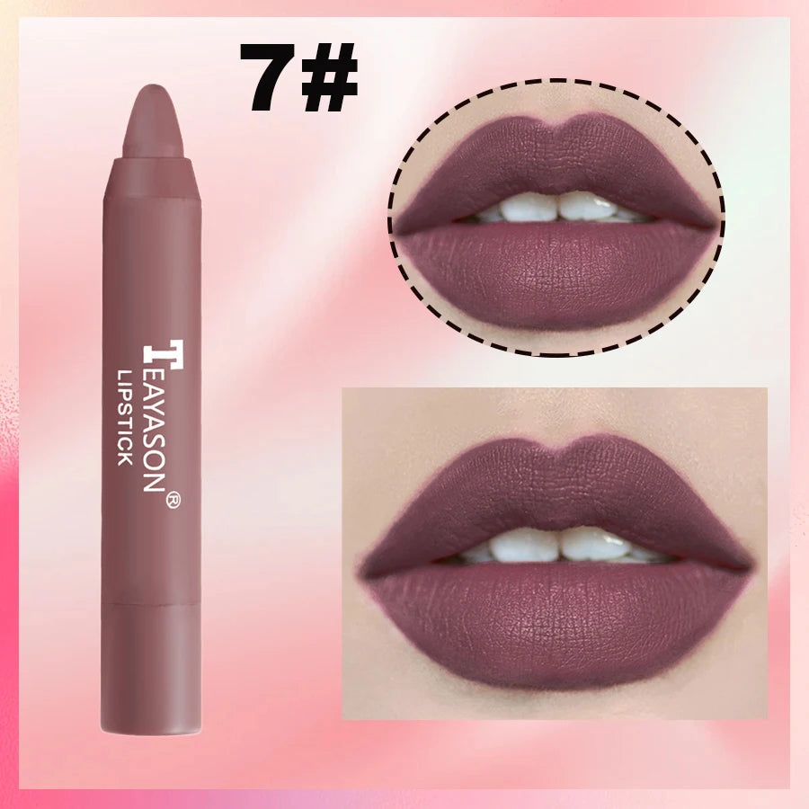 Matte lipstick for easy application, smudge-proof, daily moisturizing, lipstick, holiday gift, light makeup, lip pen, lipliner,