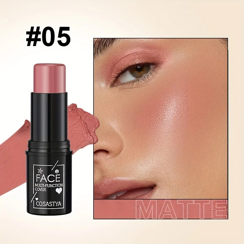 Three-in-one color multi-function waterproof makeup stick natural face multi-function: Blush, Eye Shadow, Bloom, lasting all day