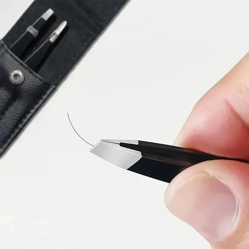 3pcs Premium Stainless Steel Eyebrow Tweezers Set - Precision Sharp Flat/oblique/pointed Tweezers Tweezers Set - Precision