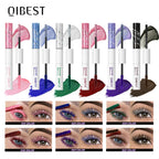 2 in 1 Matte Pink Mascara Eyelashes Blue Green Red Colorful Waterproof Curling Diamond Glitter Mascara Lasting Eye Makeup Tools