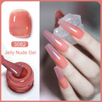 Arte Clavo Transparent Nude Pink Color Jelly Gel Nail Polish Semi Permanent 15ml Top Coat Soak Off UVLED Varnish Nail Art Design