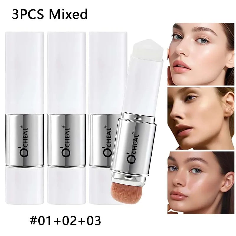 2-in-1 Temperature Changing Foundation Stick Facial Coverage Blemishes Pores Double-Headed Face Matte Foundation Cream Makeup