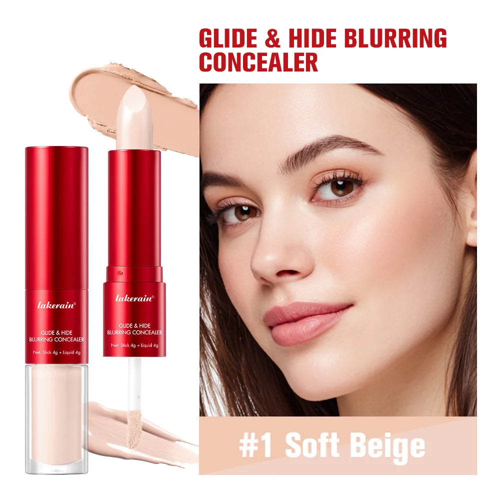 GlideHide Blurring Concealer Creamy texture Conceals dark circles wrinkles Dual formula liquid tip balm stick Long-lastin